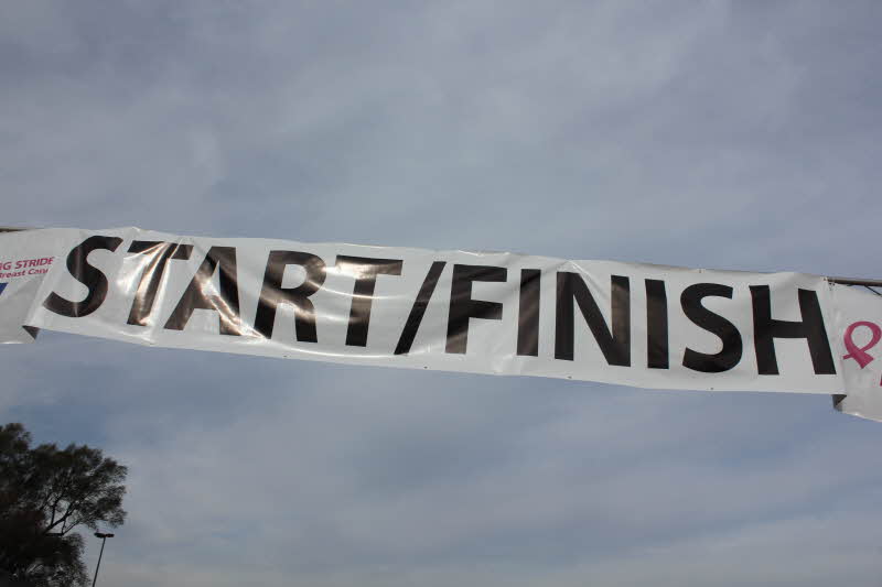 Starting and finish line for Making Strides Against Breast Cancer Walk