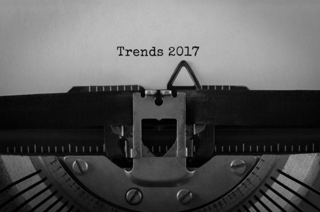 Trends 2017 text typed on retro typewriter
