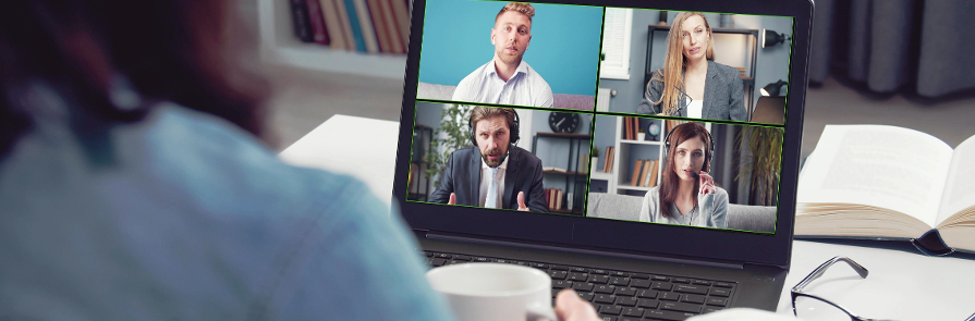 Employee Working Remotely On Laptop