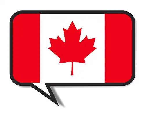 Canadian flag inside chat bubble