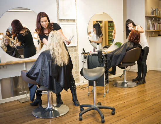 stylists working in a hair salon