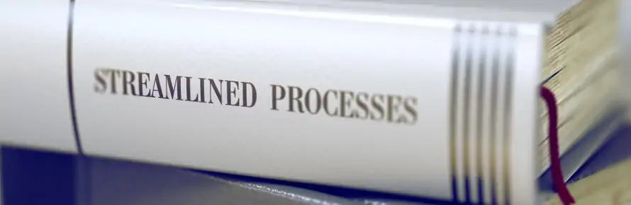 book spine with 'streamlined processes' written on it