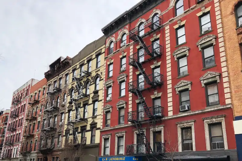 shot of new york city apartment buildings